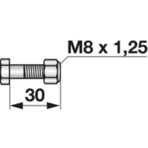 Frässchraube mit Sicherungsmutter M8x1,25x30